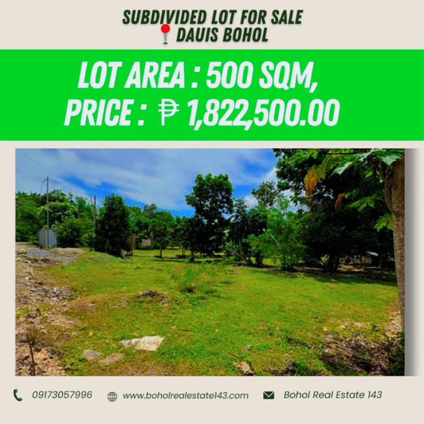 LOT FOR SALE : 500 sqm @ 3,645 per sqm – Price : 1,822,500.00