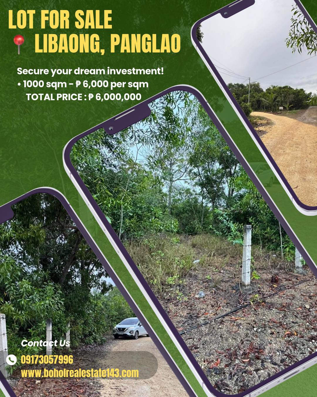 Property Lot for Sale : 1,000sqm Lot in Libaong Panglao – 6M